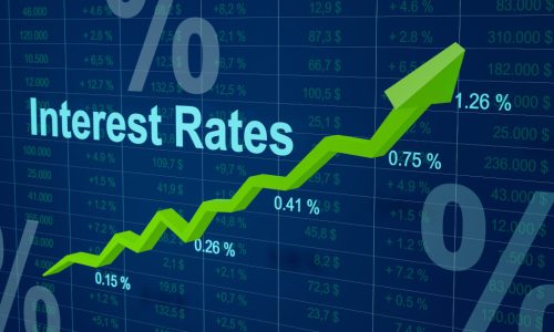 Chart,With,Rising,Interest,Rates,And,Percentages.,Rising,Rates,Because